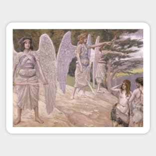 Adam and Eve Driven From Paradise by James Tissot Sticker